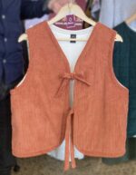 Vest made from merino wool and cotton corduroy
