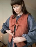 Vest made from merino wool and cotton corduroy